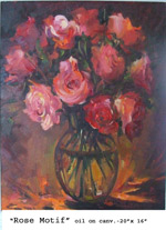 Rose Motif, Oil on Canvas